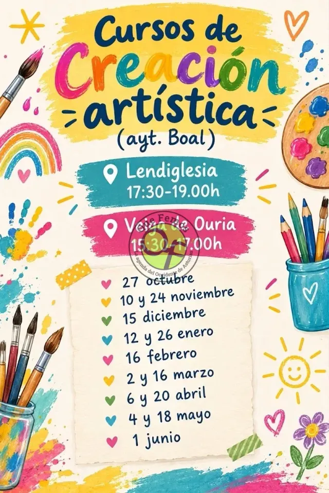 Cursos de creación artística en Vega de Ouria y Lendiglesia